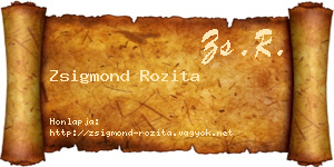 Zsigmond Rozita névjegykártya